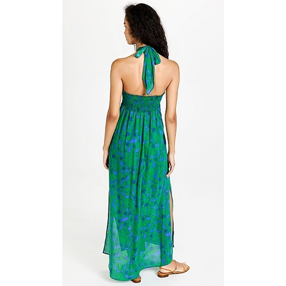 Xirena Barbiecore Adley Floral Halter Vacation Vibrant Colors Maxi Dress - Picture 13 of 15